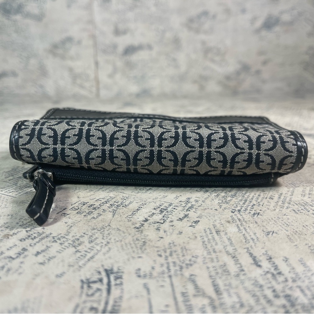 Fossil Wallet Trifold Canvas Monogram Brown Leath… - image 6